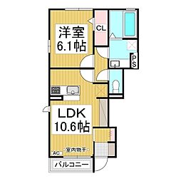 メゾン・ド・クーネル 1LDKの間取図画像
