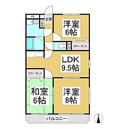 カメリアガーデン 3LDKの間取図画像