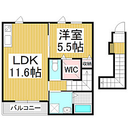 リガシー上松 1LDKの間取図画像