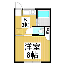 コーポ岡田D棟 1Kの間取図画像