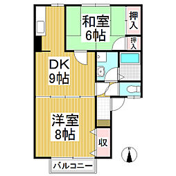 仁ハイツ2 2LDKの間取図画像