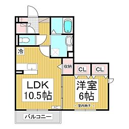 パークサイド・オッツ 1LDKの間取図画像