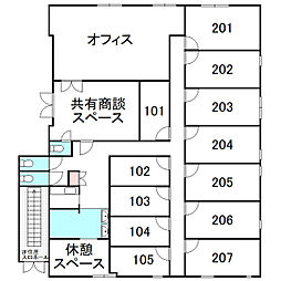 COREOFFICE ワンルームの間取図画像