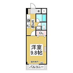 クレセントハウス七瀬 1Kの間取図画像