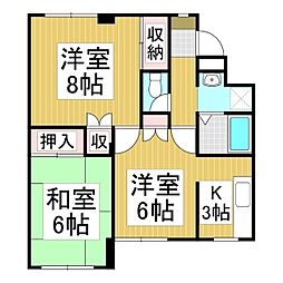 桜ケ岡イーストヴィレッジA 3Kの間取図画像