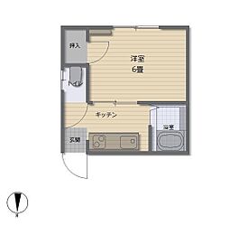 スカイハイツV 1階1Kの間取り