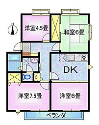 アメニティタウンK&KC 4DKの間取図画像