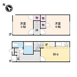 レオパレスグリーンフィールド 1階2DKの間取り