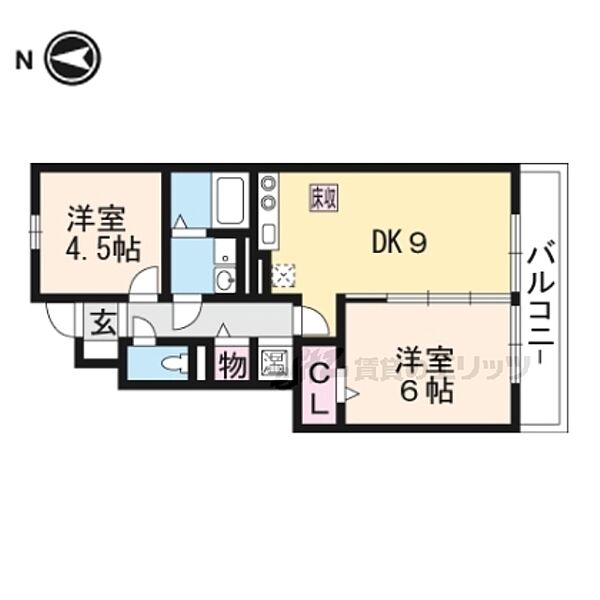 アルボルモニアIII 103｜滋賀県大津市和邇高城(賃貸アパート2DK・1階・47.95㎡)の写真 その2