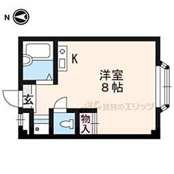 JR東海道・山陽本線 石山駅 徒歩1分の賃貸マンション 3階ワンルームの間取り