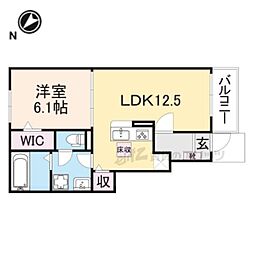 JR東海道・山陽本線 彦根駅 徒歩15分の賃貸アパート 1階1LDKの間取り