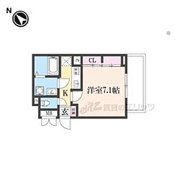 フェリオ　ヴィエント 3階1Kの間取り