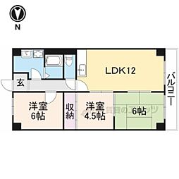 サンマリンニチベン 3階3LDKの間取り