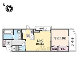 JR東海道・山陽本線 守山駅 バス27分 みずほ団地口下車 徒歩4分の賃貸アパート 1階1LDKの間取り