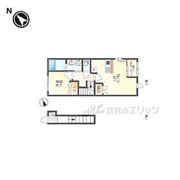 アノクオーレ 2階1LDKの間取り