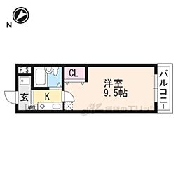JR東海道・山陽本線 草津駅 バス12分 草津市農協前下車 徒歩1分の賃貸マンション 2階1Kの間取り