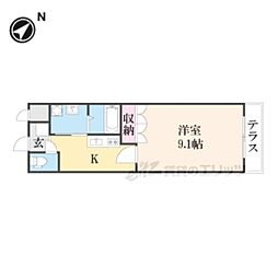 JR東海道・山陽本線 南彦根駅 徒歩20分の賃貸アパート 1階1Kの間取り