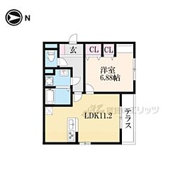 Ｃａｓａ　Ｃｉｅｌ 1階1LDKの間取り