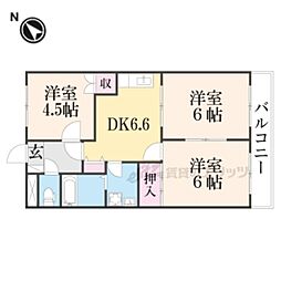 レジデンス・ヒロ 2階3DKの間取り