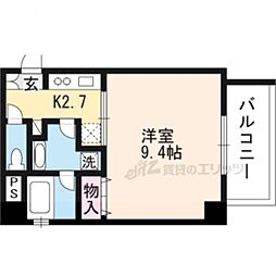 ミラージュにおの浜 3階1Kの間取り