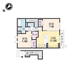 ｍｉｍｏｓａ　ｓｅｔａ 2階2LDKの間取り