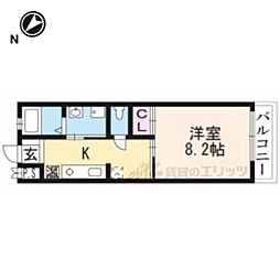 JR東海道・山陽本線 膳所駅 徒歩8分の賃貸マンション 3階1Kの間取り