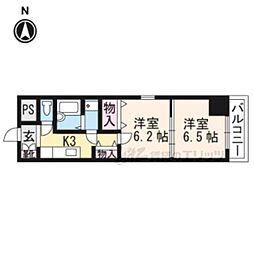 京阪石山坂本線 びわ湖浜大津駅 徒歩9分の賃貸マンション 3階2Kの間取り