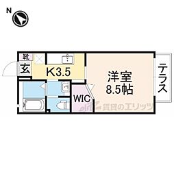 JR東海道・山陽本線 南彦根駅 徒歩21分の賃貸アパート 2階1Kの間取り