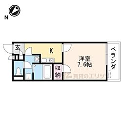 レオネクストハナミズキ 2階1Kの間取り