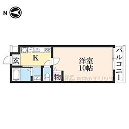 JR東海道・山陽本線 大津駅 徒歩11分の賃貸マンション 2階1Kの間取り