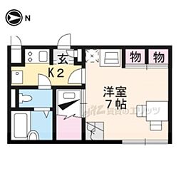 レオパレスファイナルコート 1Kの間取図画像