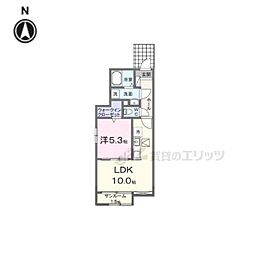 ルミエール-D 1LDKの間取図画像