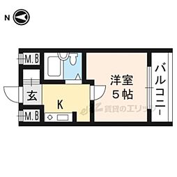 アセンティアびわこ 1Kの間取図画像