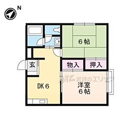 デアコート 2DKの間取図画像