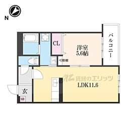 クローバー 1LDKの間取図画像