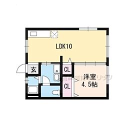 サニーハイツA棟 1LDKの間取図画像