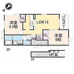 ラネージュ1 2LDKの間取図画像