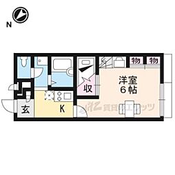 レオパレス近江八幡2 1Kの間取図画像