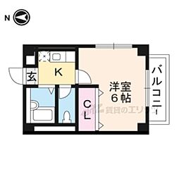メゾンサープラス西堀C 1Kの間取図画像
