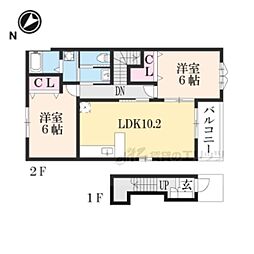 ポートリジェール4 2LDKの間取図画像