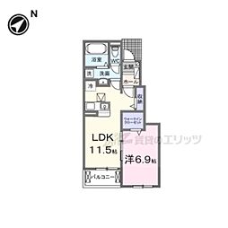 サンライズ・K 1LDKの間取図画像