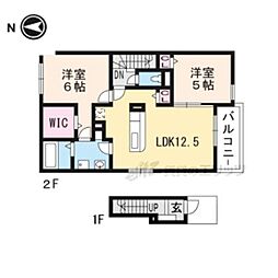 シーダーパル2 2LDKの間取図画像
