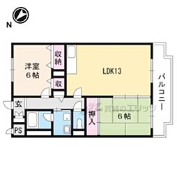 グリーン茨木 2LDKの間取図画像