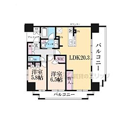 ファインフラッツ草津ザフロント 2LDKの間取図画像
