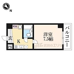 ピュアドミトリーシミズ 1Kの間取図画像