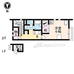 レオネクストフェリチタ美崎 1Kの間取図画像