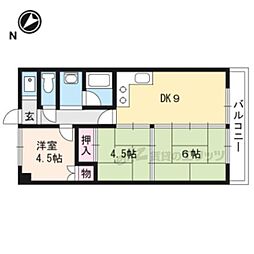 エスポアール伊勢 3DKの間取図画像