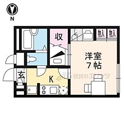 レオパレス伸和 1Kの間取図画像