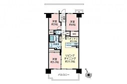 ハイムスイート朝霞 3SLDKの間取り