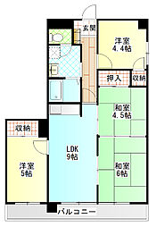 メゾンドールかとう 3階4LDKの間取り